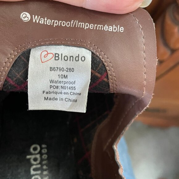 Blondo Waterproof Brown Suede Cutout Ankle Bootie - Picture 7 of 8